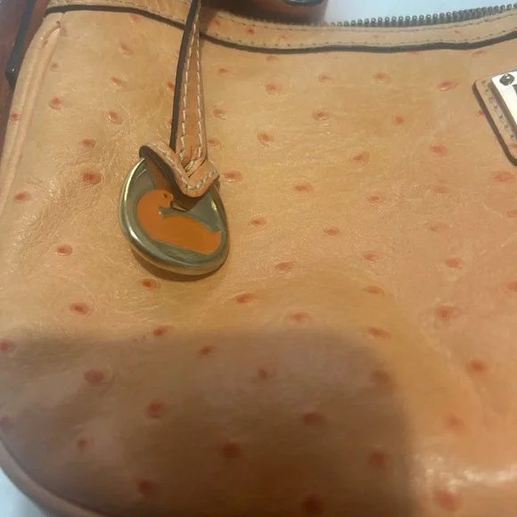 Dooney & Bourke Tan Ostrich-Embossed Shoulder Bag - Picture 13 of 15